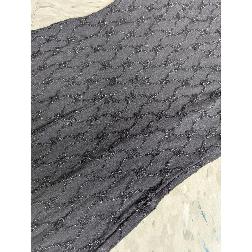 Up Front Vintage 90s Black Textured Nylon Bodycon Maxi Dress Indie Sleaze Small - Picture 10 of 10